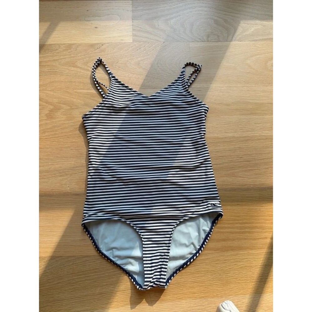 Vineyard Vines girls striped one piece swimsuit size M 10 - 12